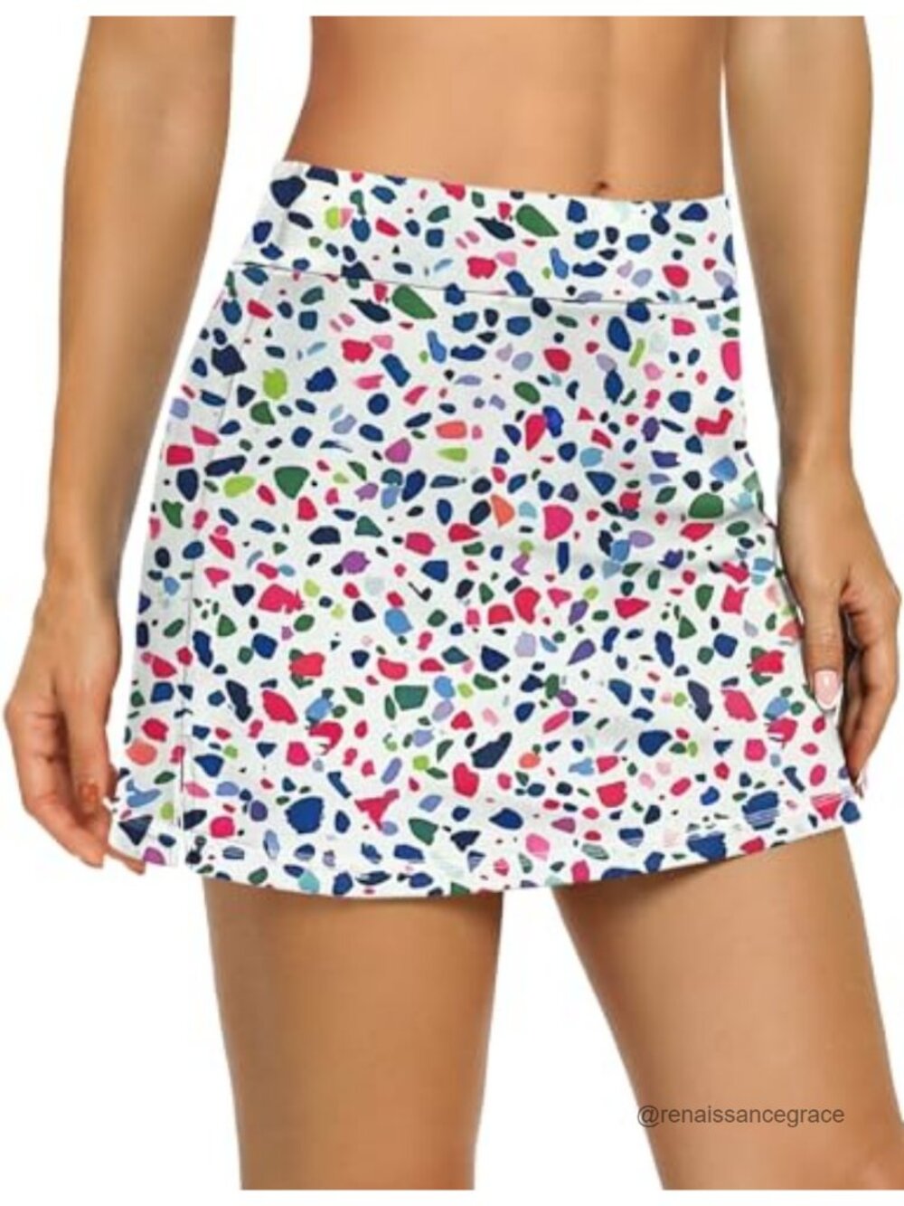 Athletic Golf Tennis Skort with Pockets Built-in Shorts High Rise Nylon Spandex
